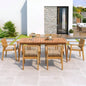 Acacia Wood Dining Table 6 - Person Outdoor Table, Farmhouse Furniture Patio, Garden, Backyard, Teak 180 LBS Weight Capacity 63L