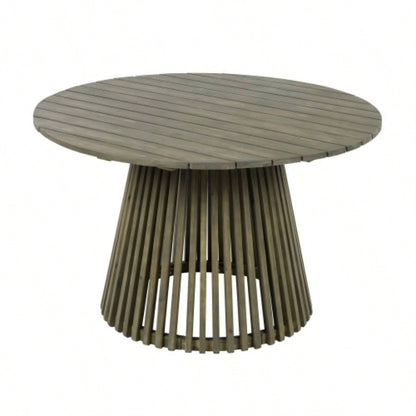 Outdoor Acacia Wood Patio Dining Table, 47.25 - inch - large round dining table, Backyard, Lawn, Balcony,