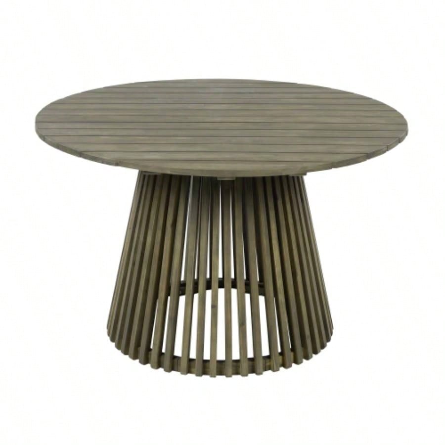 Outdoor Acacia Wood Patio Dining Table, 47.25 - inch - large round dining table, Backyard, Lawn, Balcony,