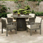 Outdoor Acacia Wood Patio Dining Table, 47.25 - inch - large round dining table, Backyard, Lawn, Balcony,
