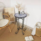 Patio Side Table with Shelf, Brown+Black