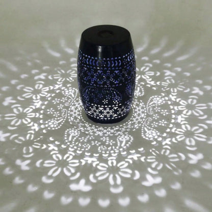 Side Table with Built - in Battery, Stunning Flower Pattern at Night, Friendly and Energy Efficient Outdoor Furniture, Patios Gardens and BackyardsWhite