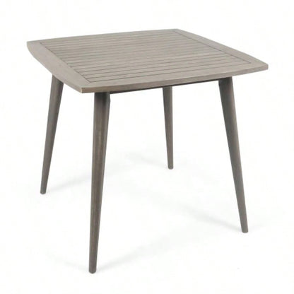 Outdoor Square Acacia Wood Table with Straight, Gray
