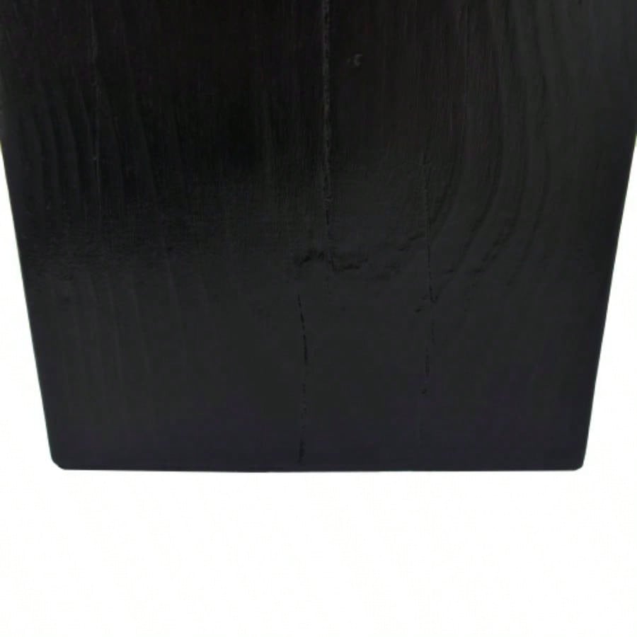 Wood - Look Square - Column MGO End Table, H33.75Wood - Like Distressed, Mix with Different Heights, Indoor Outdoor Use, Black Color