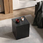 Wood - Look Square - Column MGO End Table, H33.75Wood - Like Distressed, Mix with Different Heights, Indoor Outdoor Use, Black Color