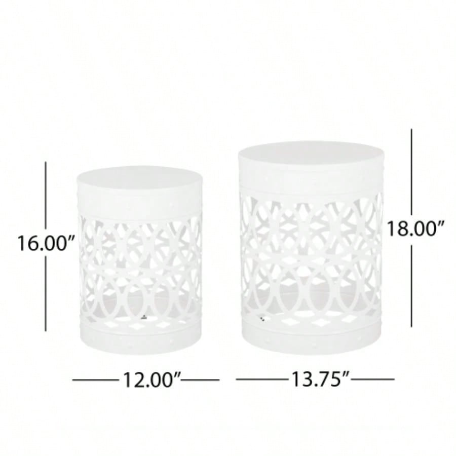 Outdoor Metal S/2 end table