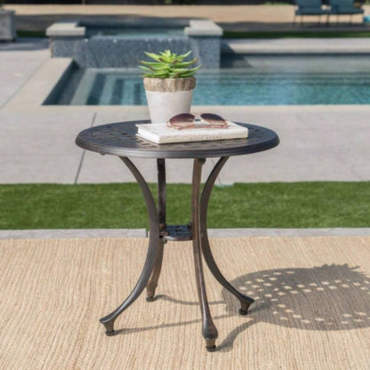 Outdoor 19 Cast Aluminum Side Table