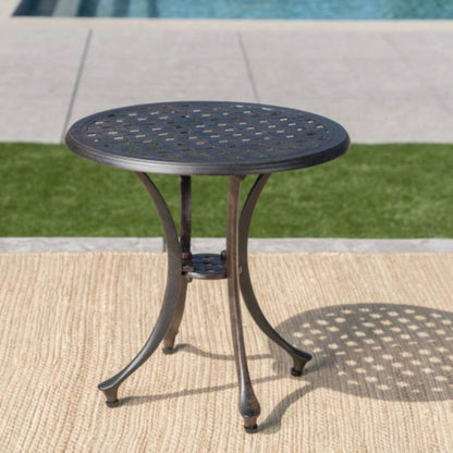 Outdoor 19 Cast Aluminum Side Table