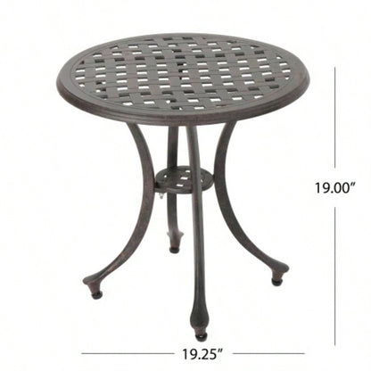 Outdoor 19 Cast Aluminum Side Table