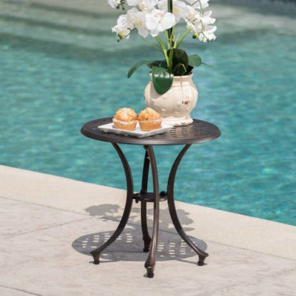 Outdoor 19 Cast Aluminum Side Table