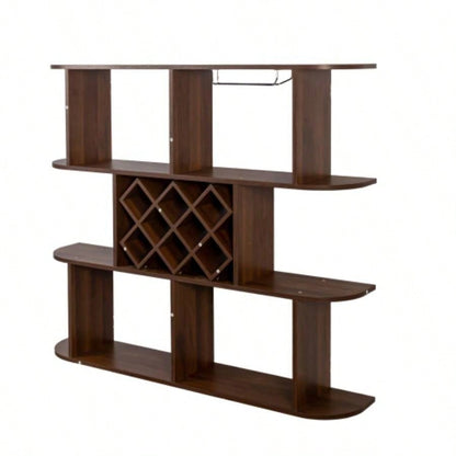 Large Wall Mounted 3 Tier Rustic Bottle Wine Rack, Multifunctional Wooden Wall Mounted Wine Rack, Storage Rack with Wine Glass Holder, mounted wall Storage winerack Rack Home Bar Dining Room Decor