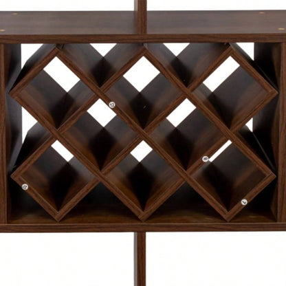 Large Wall Mounted 3 Tier Rustic Bottle Wine Rack, Multifunctional Wooden Wall Mounted Wine Rack, Storage Rack with Wine Glass Holder, mounted wall Storage winerack Rack Home Bar Dining Room Decor