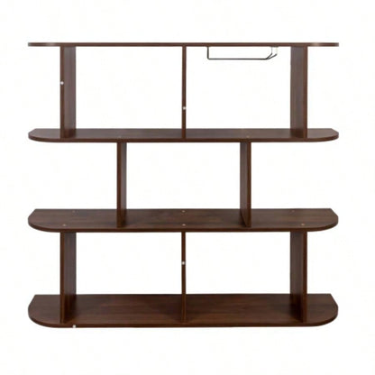 Large Wall Mounted 3 Tier Rustic Bottle Wine Rack, Multifunctional Wooden Wall Mounted Wine Rack, Storage Rack with Wine Glass Holder, mounted wall Storage winerack Rack Home Bar Dining Room Decor