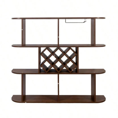 Large Wall Mounted 3 Tier Rustic Bottle Wine Rack, Multifunctional Wooden Wall Mounted Wine Rack, Storage Rack with Wine Glass Holder, mounted wall Storage winerack Rack Home Bar Dining Room Decor