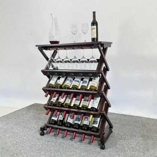 26 Bottles Freestanding wine rack, Wine Storage Rack, Freestanding Display Rack Kitchen, Pantry, Cellar, walnut