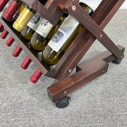 26 Bottles Freestanding wine rack, Wine Storage Rack, Freestanding Display Rack Kitchen, Pantry, Cellar, walnut