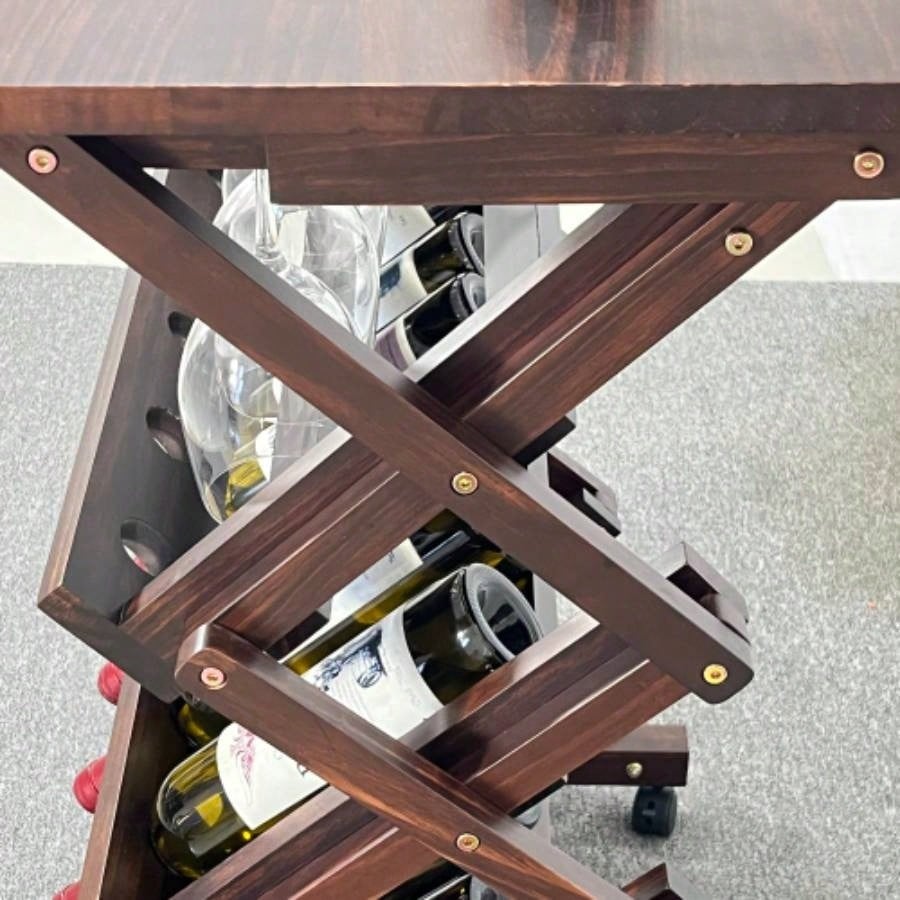 26 Bottles Freestanding wine rack, Wine Storage Rack, Freestanding Display Rack Kitchen, Pantry, Cellar, walnut