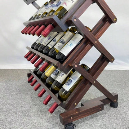 26 Bottles Freestanding wine rack, Wine Storage Rack, Freestanding Display Rack Kitchen, Pantry, Cellar, walnut