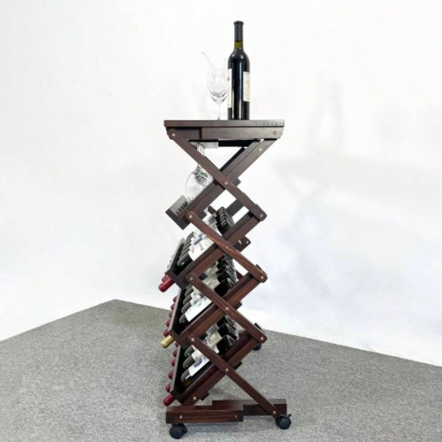 26 Bottles Freestanding wine rack, Wine Storage Rack, Freestanding Display Rack Kitchen, Pantry, Cellar, walnut
