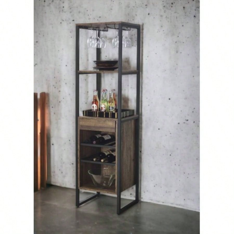 Narik Weathered Oak Wine Rack