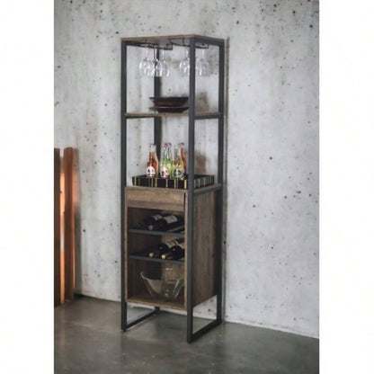 Narik Weathered Oak Wine Rack