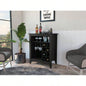 New Canaan 6 - Bottle 1 - Drawer 1 - Shelf Bar Cabinet Black Wengue