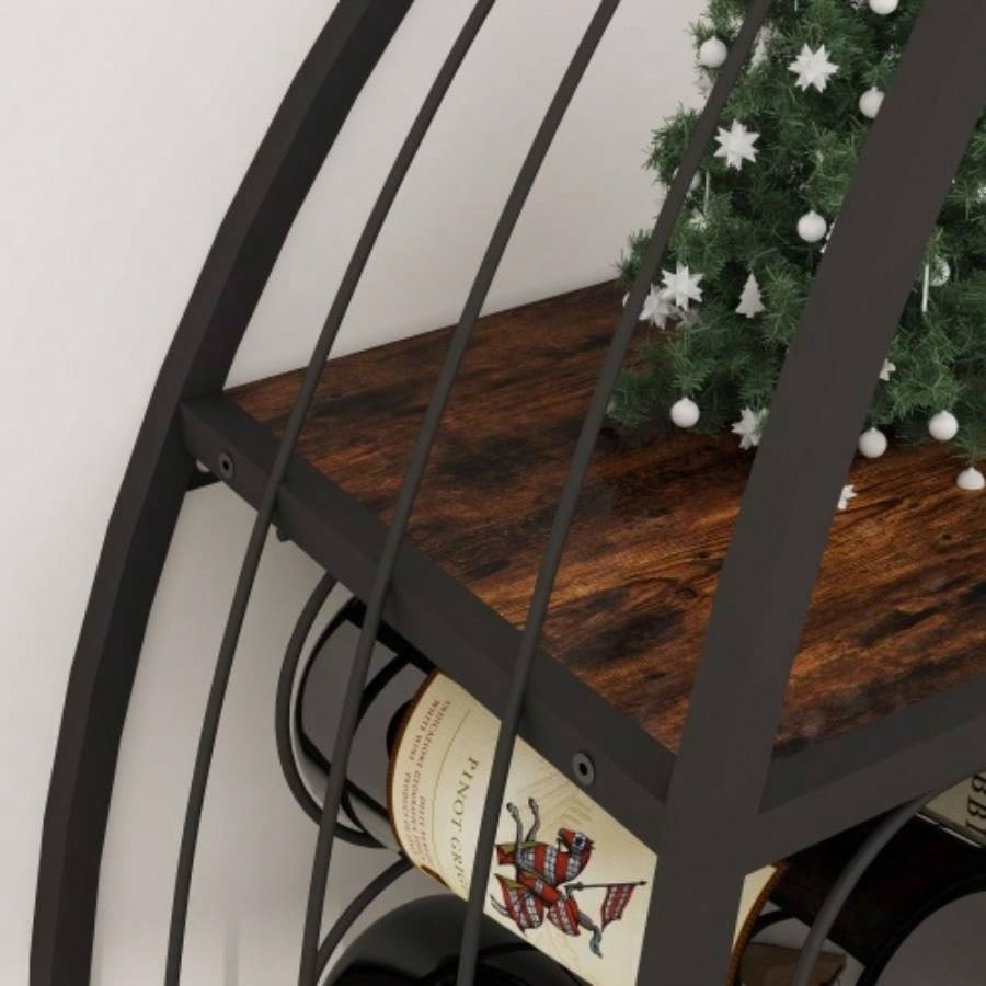 Sailboat Shaped Wine Cabinet Rack, 2 Piece Display Rack, Freestanding Wine Cabinet with Bottle Storage, Spirits and Wine Home Bar, Kitchen, Dining Room Storage Rack