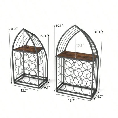 Sailboat Shaped Wine Cabinet Rack, 2 Piece Display Rack, Freestanding Wine Cabinet with Bottle Storage, Spirits and Wine Home Bar, Kitchen, Dining Room Storage Rack