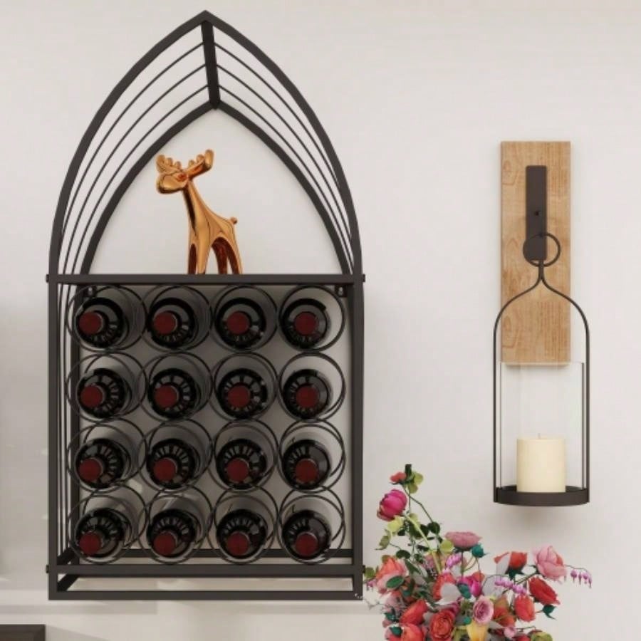 Sailboat Shaped Wine Cabinet Rack, 2 Piece Display Rack, Freestanding Wine Cabinet with Bottle Storage, Spirits and Wine Home Bar, Kitchen, Dining Room Storage Rack