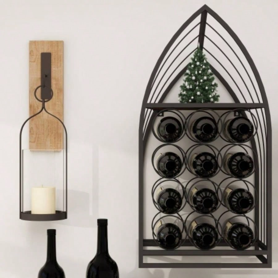 Sailboat Shaped Wine Cabinet Rack, 2 Piece Display Rack, Freestanding Wine Cabinet with Bottle Storage, Spirits and Wine Home Bar, Kitchen, Dining Room Storage Rack