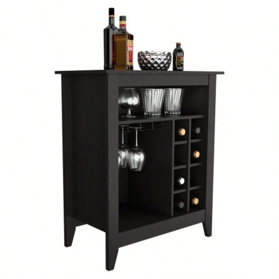 DEPOT E - SHOP Mojito Bar Cabinet, One Open Drawer, One Open Shelf, Black