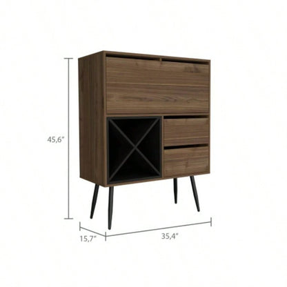 Orchid Bar, Two Drawers, Four Double Liquor Spaces, One Cabinet