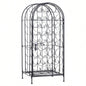 HOMCOM 35 Bottle Wrought Iron Wine Rack Cabinet with Lock - Black