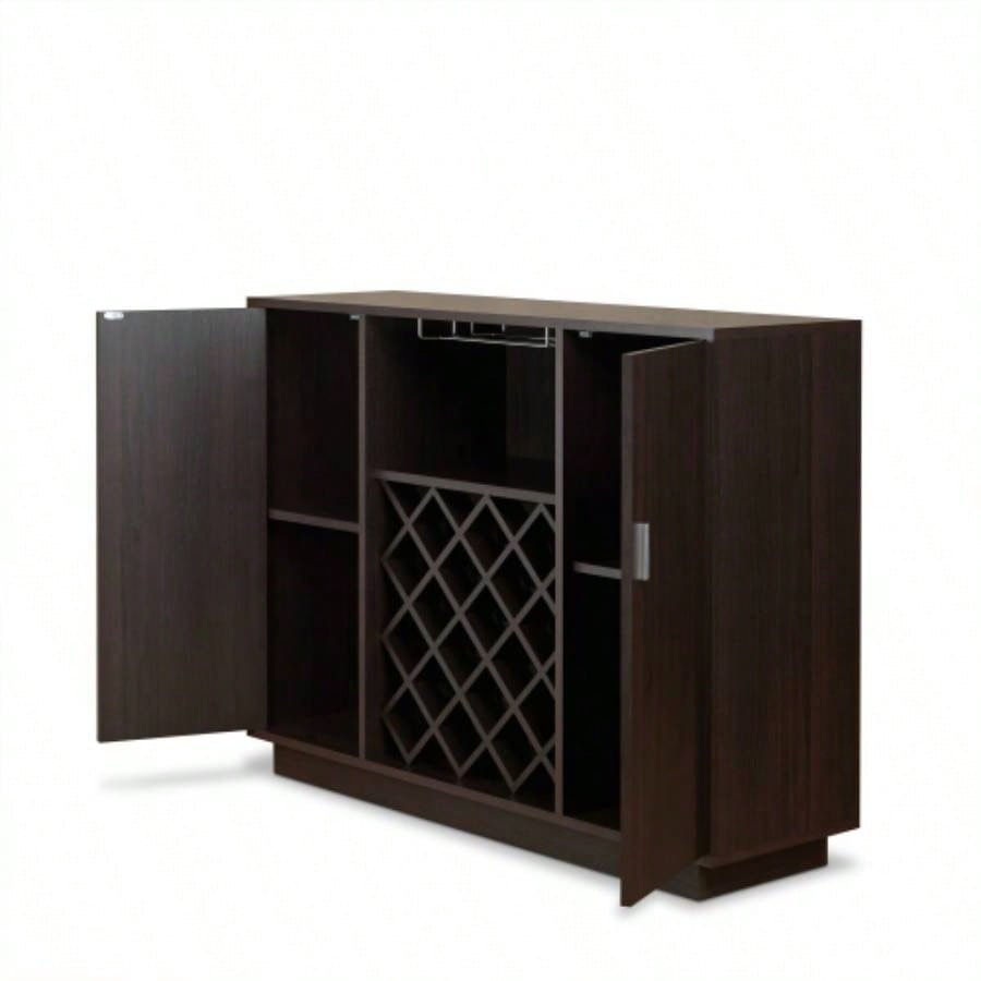 Espresso 2 - Door Wine Cabinet with Stemware Rack