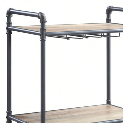 Antique Oak Sandy Gray Wine Rack