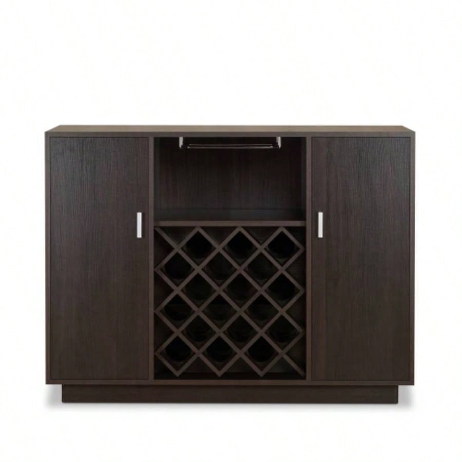 Espresso 2 - Door Wine Cabinet with Stemware Rack