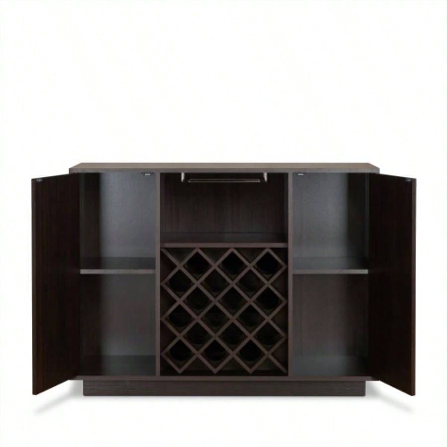Espresso 2 - Door Wine Cabinet with Stemware Rack