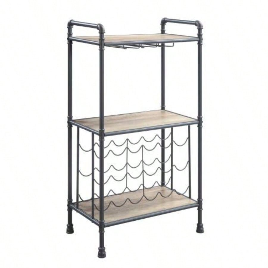 Antique Oak Sandy Gray Wine Rack