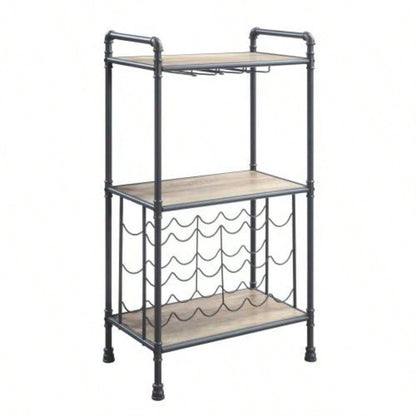 Antique Oak Sandy Gray Wine Rack