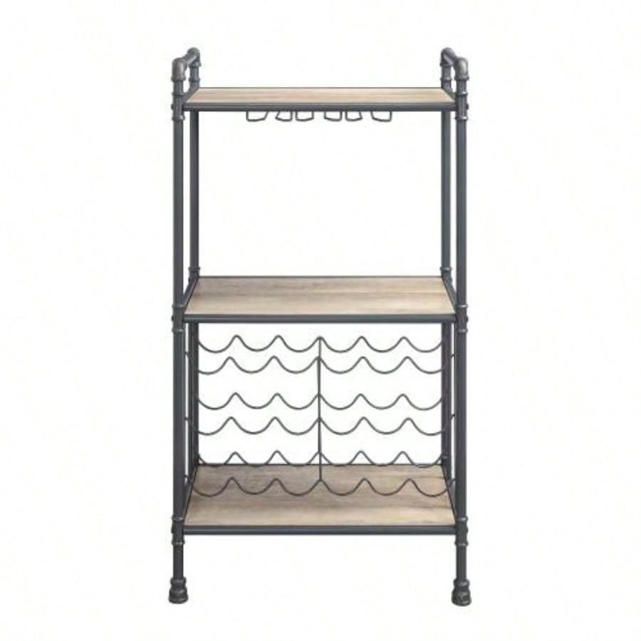 Antique Oak Sandy Gray Wine Rack