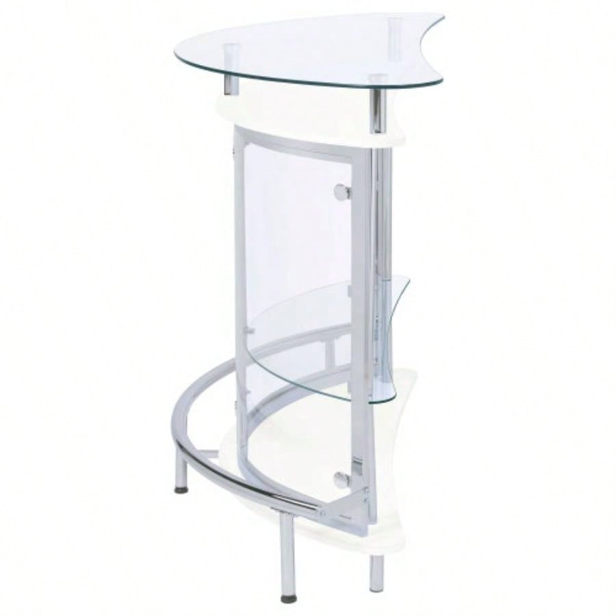 Strick White Freestanding Glass Top Home Bar Wine Cabinet