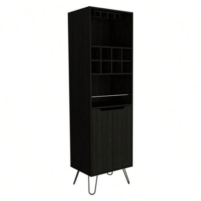 Sheffield H Bar Cabinet, Eight Bottle Cubbies, Two Glass Shelves