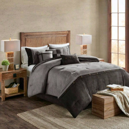 Piece Faux Suede Comforter Set King