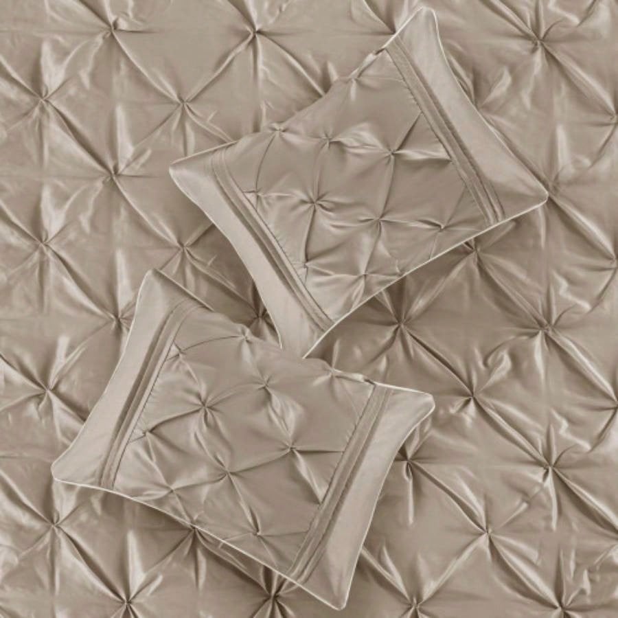 Piece Tufted Comforter Set Taupe King