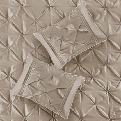 Piece Tufted Comforter Set Taupe King