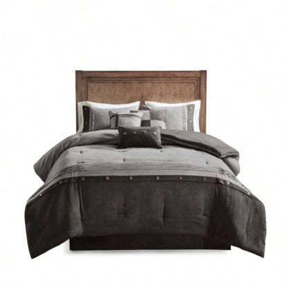 Piece Faux Suede Comforter Set King