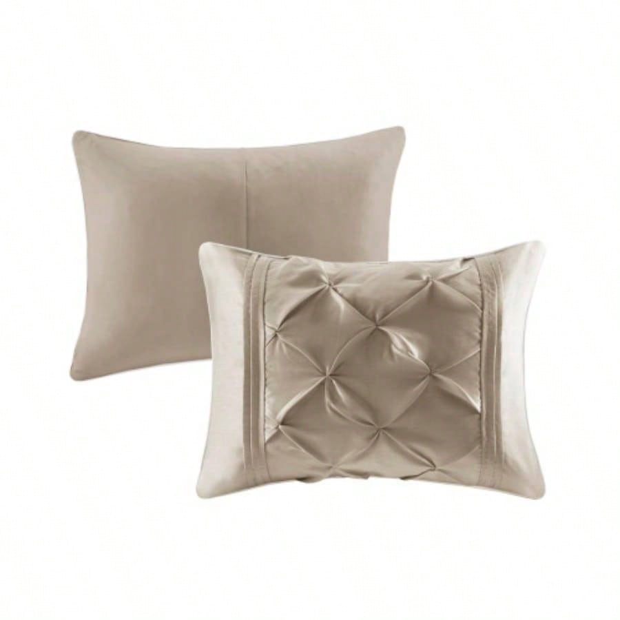 Piece Tufted Comforter Set Taupe King