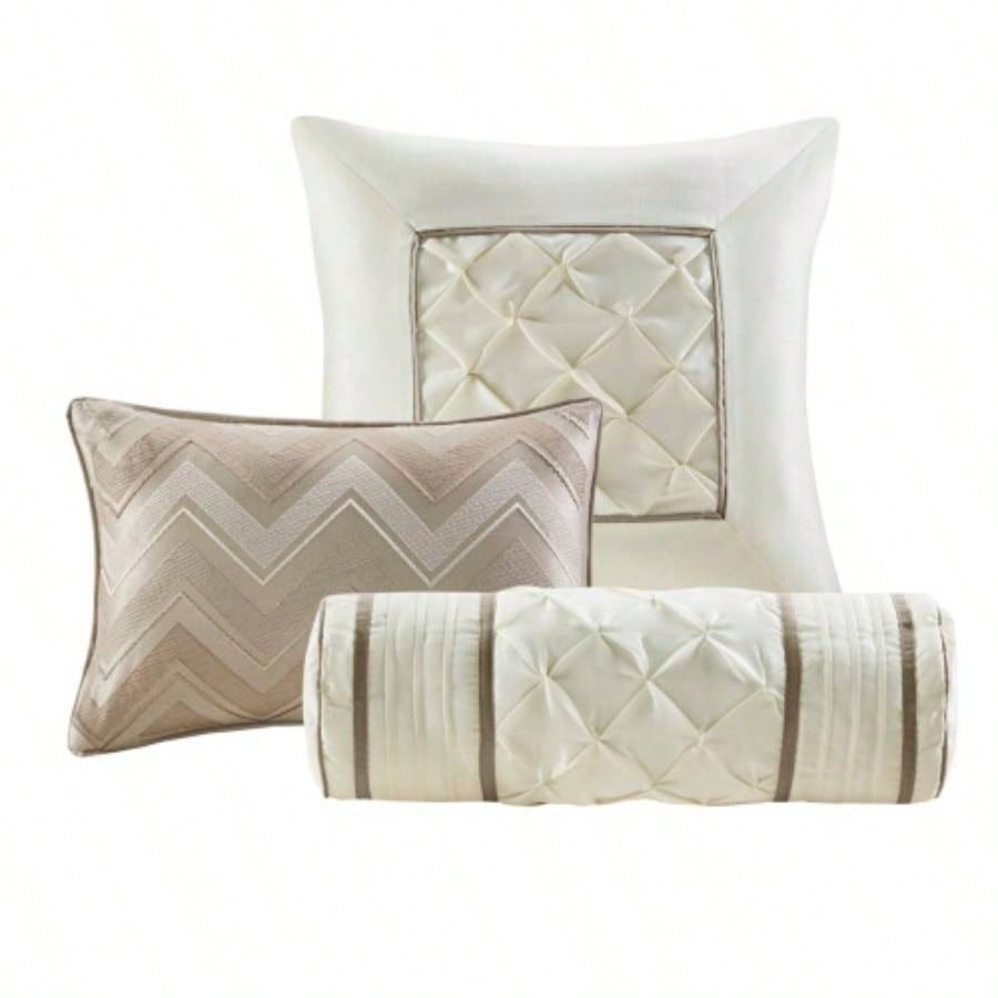 Piece Tufted Comforter Set Taupe King