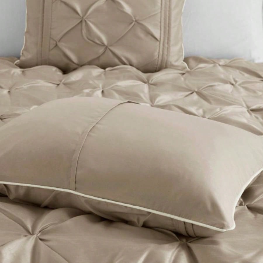 Piece Tufted Comforter Set Taupe King