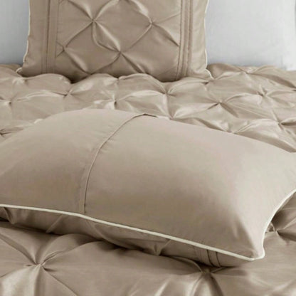 Piece Tufted Comforter Set Taupe King